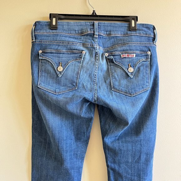 Hudson Womens Ginny Crop Straight w/ Cuff 24" Low Rise in Deco Blue Size 29 - Picture 4 of 7